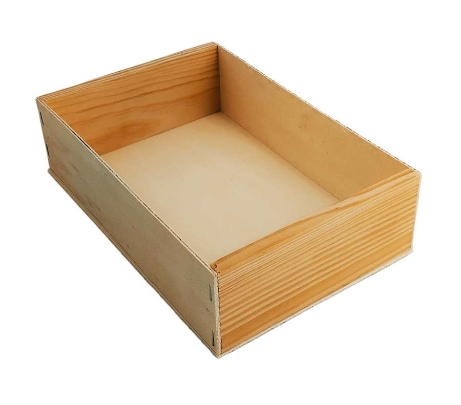 Caja de madera de 24,6x16,5x6,9cm