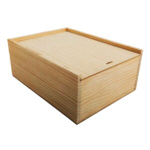 Caja de madera premium 4 con tapa DE MADERA 32x24x12,5cm