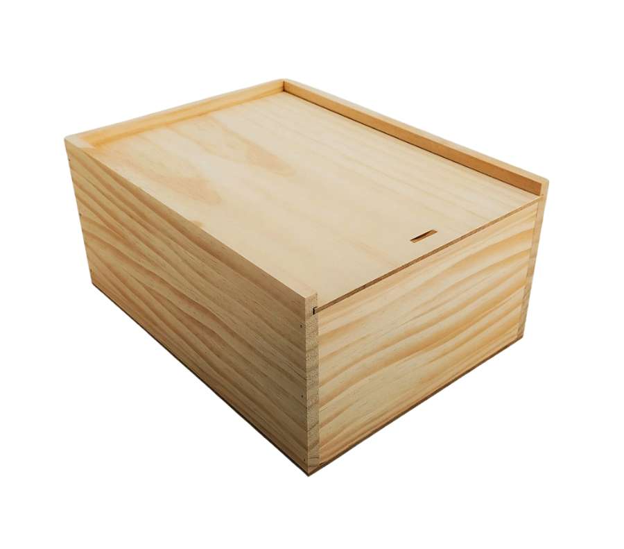 Caja de madera premium 5 con tapa DE MADERA 32x24x14,5cm