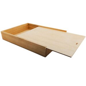 Caja de madera premium 8 con tapa DE MADERA 40x28,5x7cm - Imagen 3