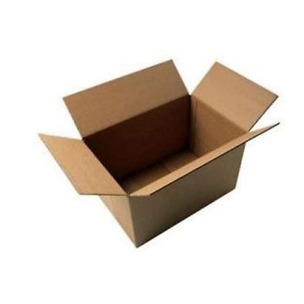 Caja de cartón doble de 25*20*15cm con orientación horizontal y solapas abiertas