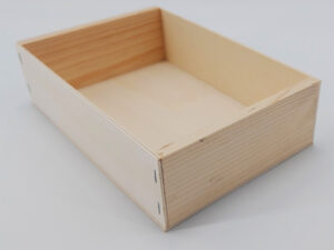 Caja de madera sin tapa de 24,6*16,5*6,9cm vacía