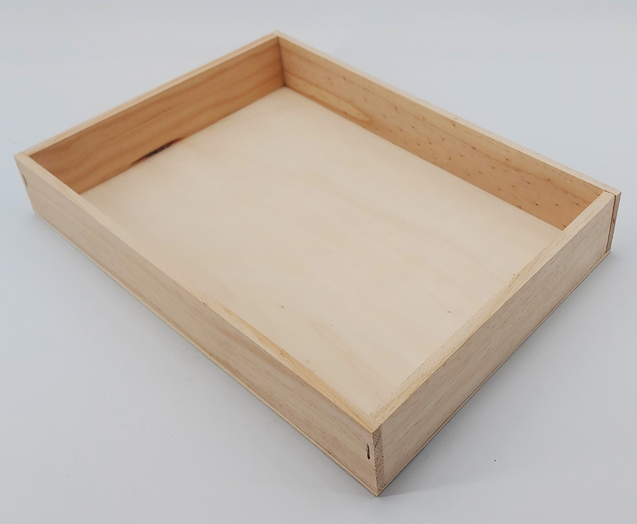 Caja de madera sin tapa de 40*27,9*5,4cm vacía