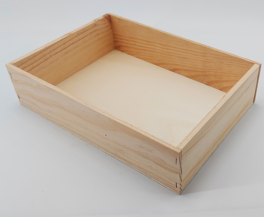 Caja de madera sin tapa de 40*27,9*9,3cm vacía