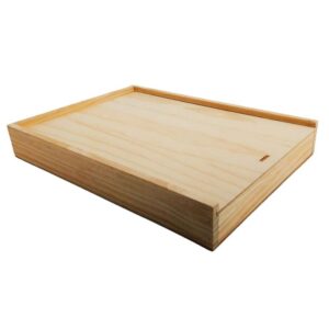 Caja de madera premium 6 con tapa DE MADERA 40×28×5,5cm
