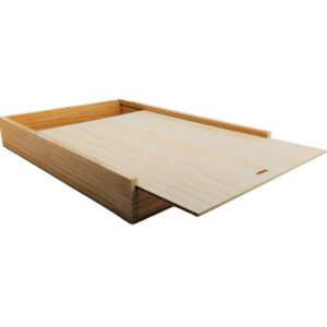 Caja de madera premium 6 con tapa DE MADERA 40×28×5,5cm - Imagen 3