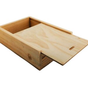 Caja de madera natural 1 con tapa DE MADERA 21×15×6,5cm - Imagen 3