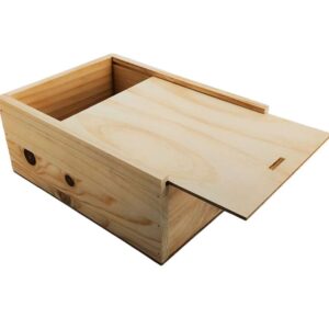 Caja de madera natural 3 con tapa DE MADERA 24,5×18×10,5cm - Imagen 3