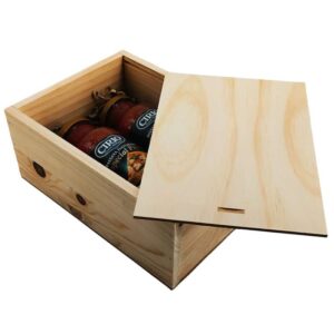Caja de madera natural 3 con tapa DE MADERA 24,5×18×10,5cm - Imagen 4