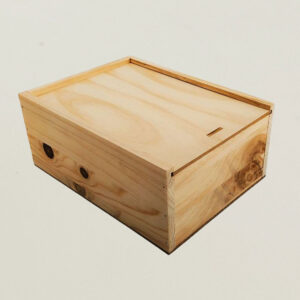 Caja de madera natural 3 con tapa 24,5×18×10,5cm