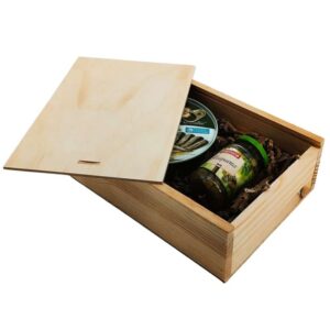 Caja de madera natural 2 con tapa DE MADERA 24,5×18×8cm - Imagen 4