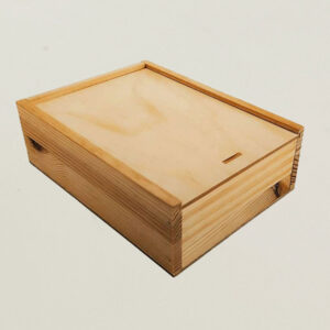 Caja de madera natural 2 con tapa 24,5×18×8cm