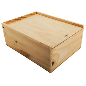 Caja de madera natural 4 con tapa DE MADERA 32×24×12,5cm