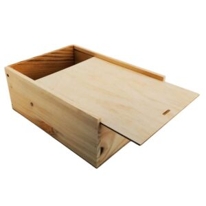 Caja de madera natural 4 con tapa DE MADERA 32×24×12,5cm - Imagen 3