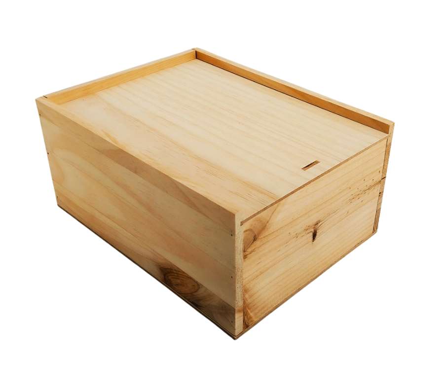 Caja de madera natural 5 con tapa DE MADERA 32×24×14,5cm