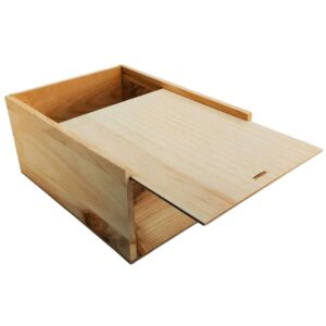 Caja de madera natural 5 con tapa DE MADERA 32×24×14,5cm - Imagen 3