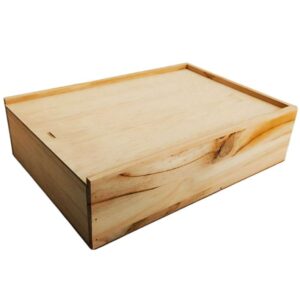 Caja de madera natural 10 con tapa DE MADERA 40×28,5×11cm