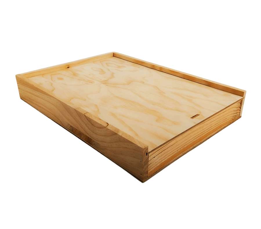 Caja de madera natural 6 con tapa  DE MADERA 40×28,5×5,5cm