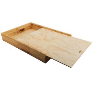 Caja de madera natural 6 con tapa DE MADERA 40×28,5×5,5cm - Imagen 3