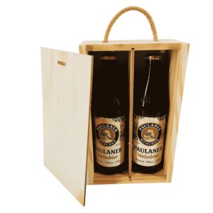 Caja de madera para 2 botellas Cerveza de 16,6x8,4x27cm - Imagen 3