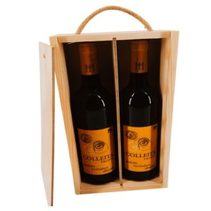 Caja de madera para 2 botellas Bordelesa de 18,1x9,1x32,6cm - Imagen 3