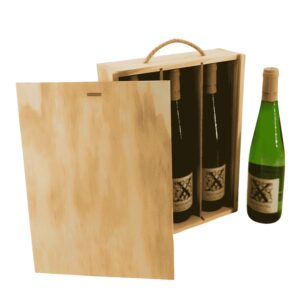 Caja de madera para 3 botellas Rhin de 26,3x9,2x35,1cm - Imagen 3