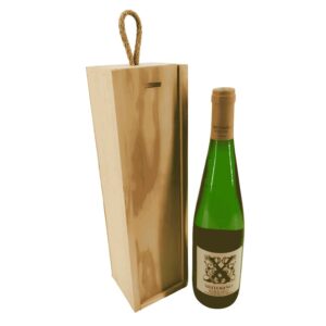 Caja de madera para 1 botella Rhin de 9,9x9,2x35,1cm