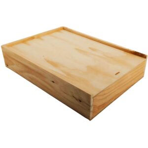 Caja de madera natural 9 con tapa DE MADERA 40×28,5×8,5cm