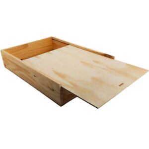 Caja de madera natural 9 con tapa  DE MADERA 40×28,5×8,5cm - Imagen 3