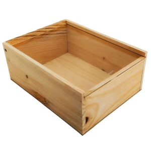 Caja de madera natural 4 con tapa TRANSPARENTE (METACRILATO) 32×24×12,4cm - Imagen 3