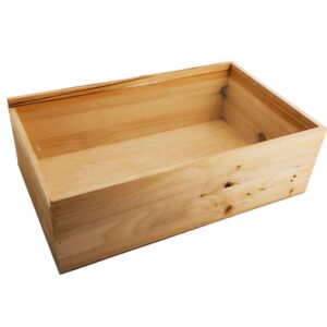 Caja de madera natural 11 con tapa TRANSPARENTE (METACRILATO) 50×30,5×15cm - Imagen 3