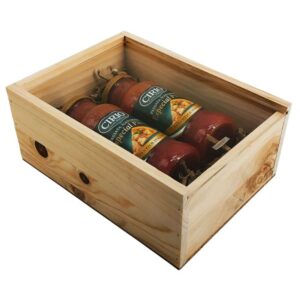 Caja de madera natural 3 con tapa TRANSPARENTE (METACRILATO) 24,5×18×10,5cm - Imagen 4
