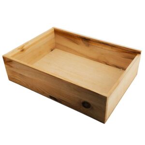 Caja de madera natural 10 con tapa TRANSPARENTE (METACRILATO) 40×28,5×11cm - Imagen 3