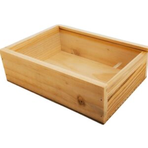 Caja de madera natural 1 con tapa TRANSPARENTE (METACRILATO) 21×15×6,5cm - Imagen 3
