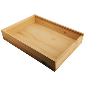 Caja de madera natural 8 con tapa TRANSPARENTE (METACRILATO) 40×28,5×7cm - Imagen 3
