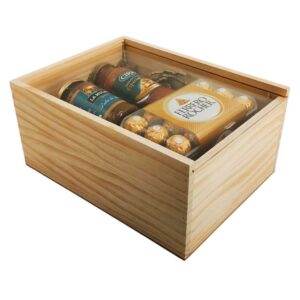 Caja de madera premium 5 con tapa TRANSPARENTE (METACRILATO) 32x24x14,5cm - Imagen 4
